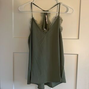 NWT francesca’s green lace tank top